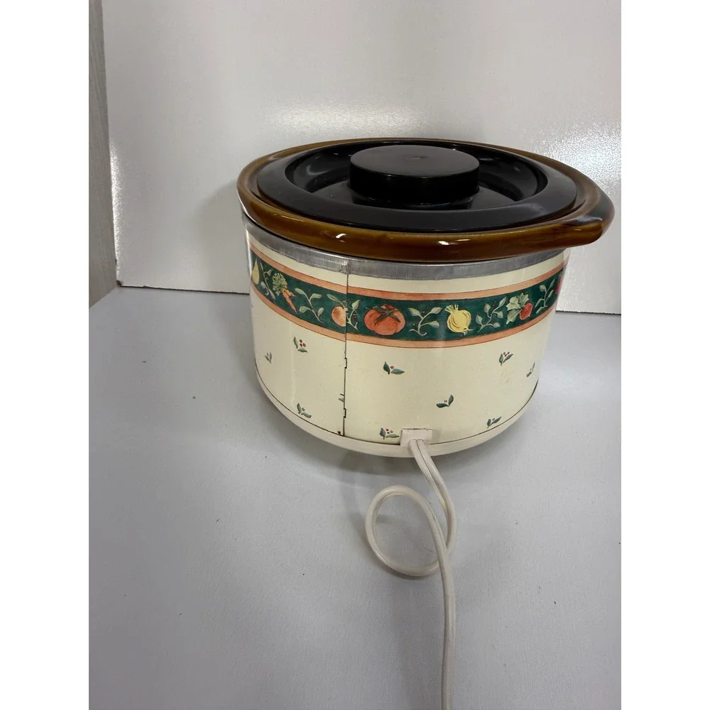 Rival Crock-Ette 1 Qt Slow Cooker Garden of Good Things Vintage Stoneware 3100/2